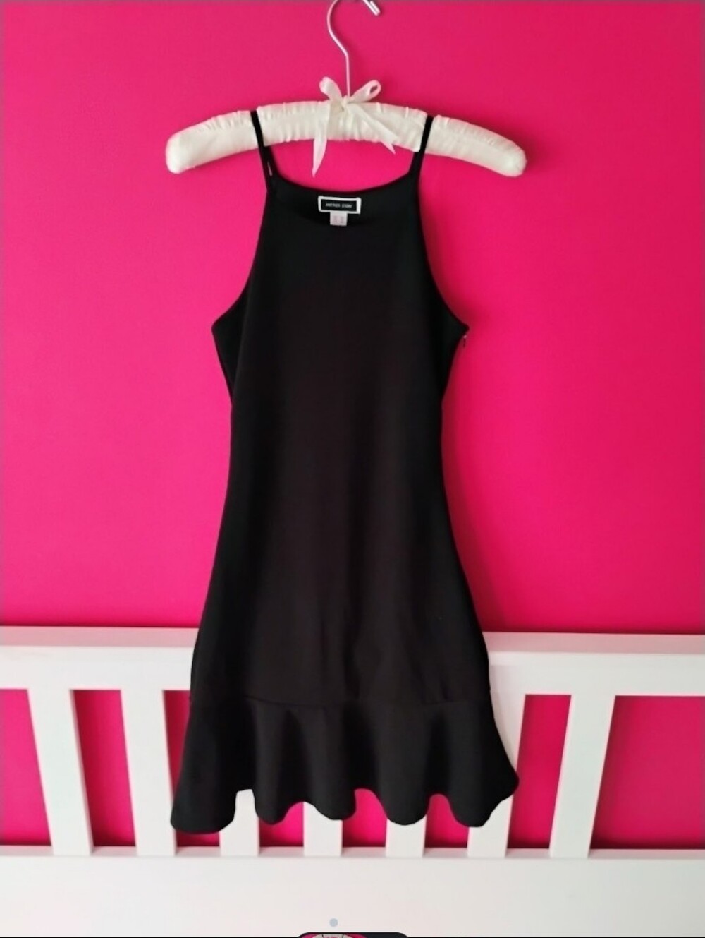 Black Sleeveless Ruffle-Hem Dress • Size X Small
